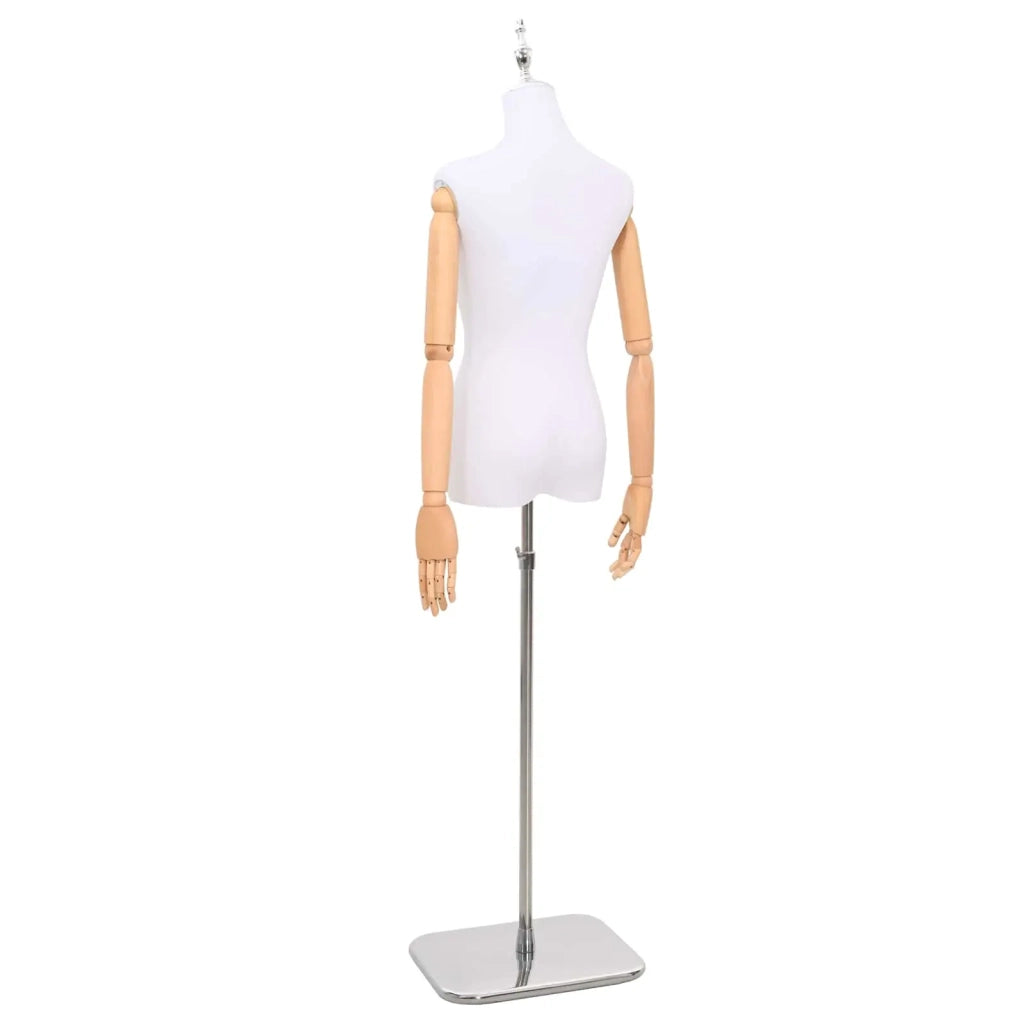 Manichino Regolabile 165-213 cm con Base Femmina PP Bianco 42041701
