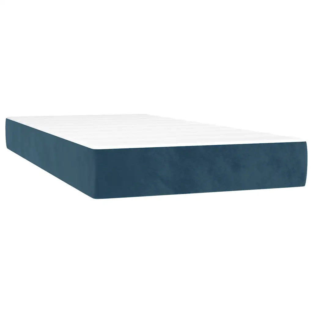 Giroletto a Molle con Materasso Blu Scuro 90x200 cm in Velluto