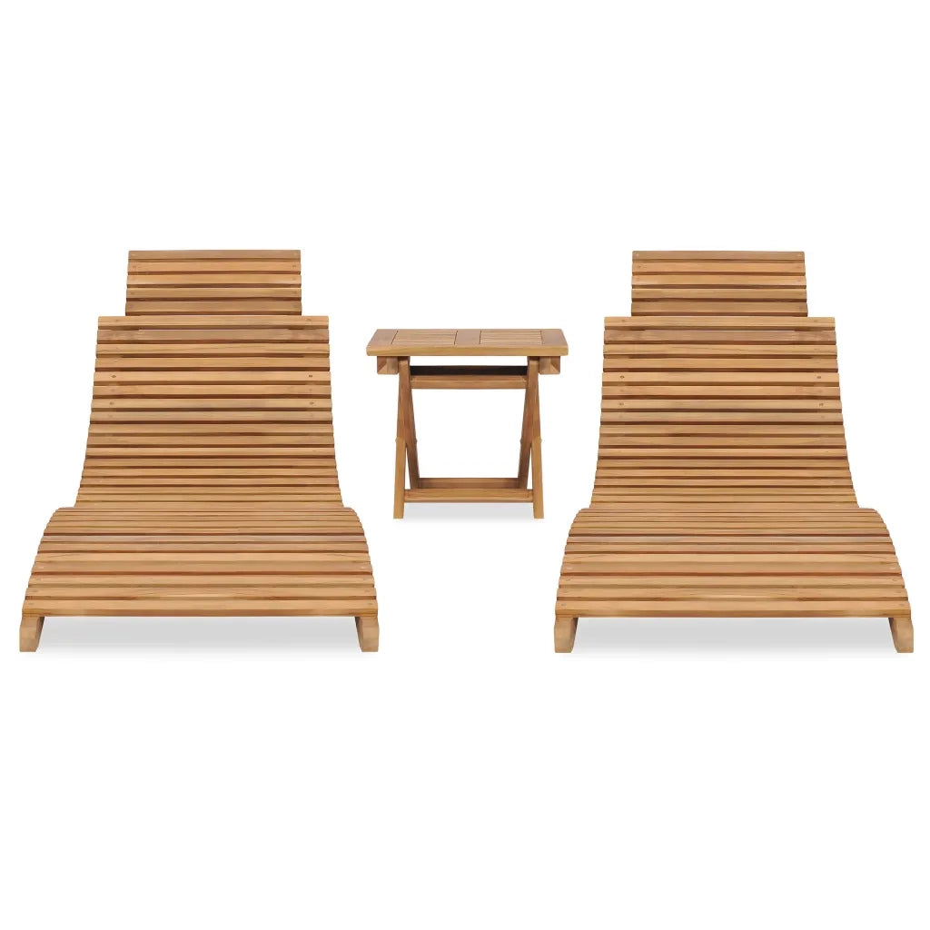 Set Salotto da Giardino 3 pz Pieghevole in Massello di Teak 3059960