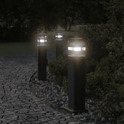 vidaXL Lampade da Terra per Esterni con Presa 3pz Nere 50 cm Alluminio