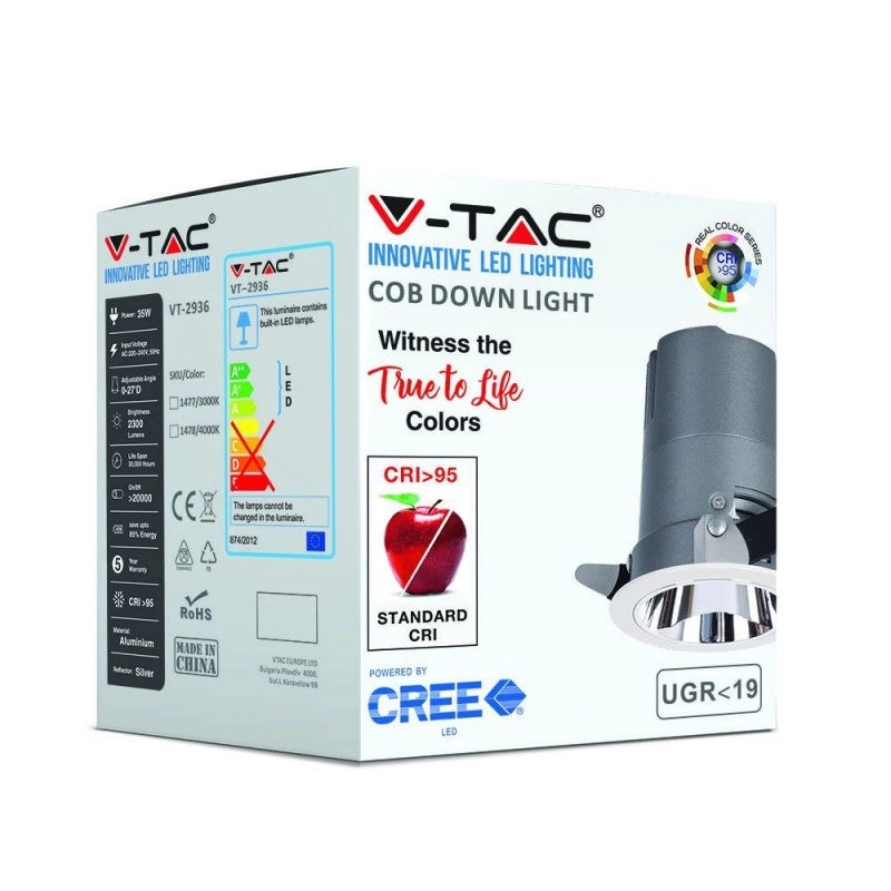 Downlight Hotel a LED da 35 W 24'd 4000k CRI> 95