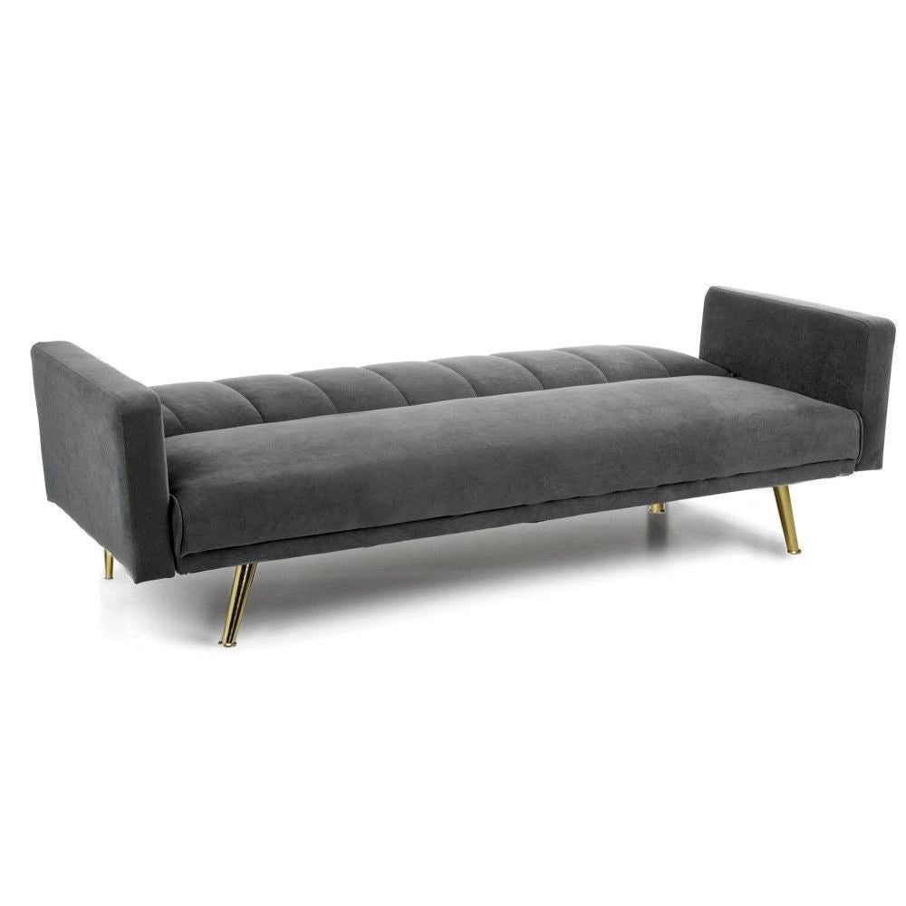 Divano letto tessuto grigio Issyk 198x86x81h