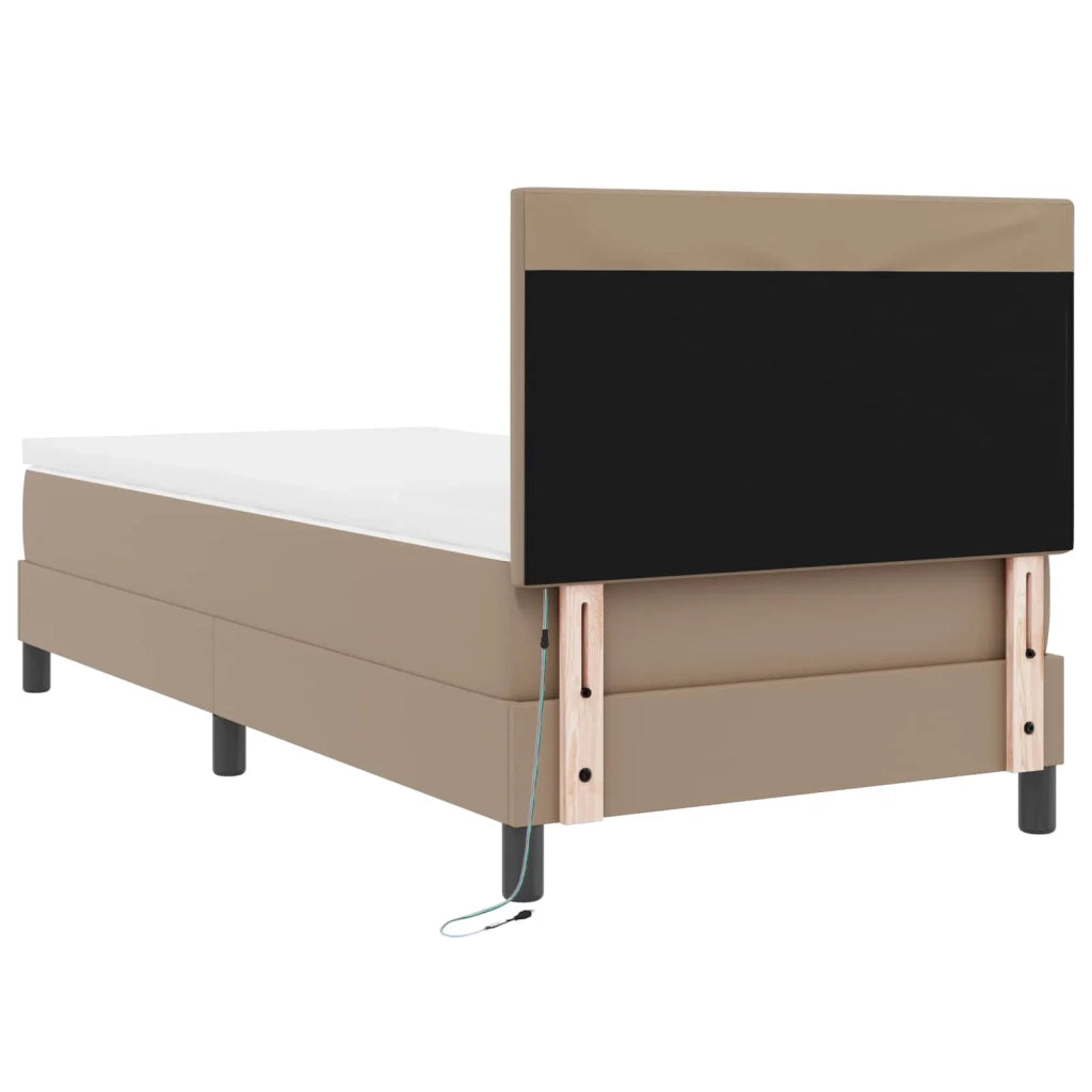 Letto a molle Cappuccino 90 x 190 cm Pelle sintetica