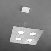 PATH SOSPENSIONE 4 LUCI QUADRA FOGLIA ARGENTO 1141-S4-FA