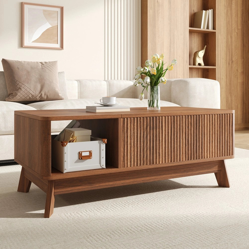Tavolino da Caff¨¨ con Alzata, Ripiano Laterale, MDF ¨C MINIMAL ¨C Moderno