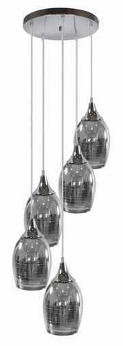 Lampadario a sospensione Candellux Marina 35-60198 cromo 5xE27