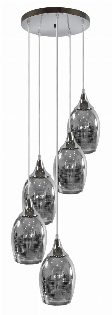 Lampadario a sospensione Candellux Marina 35-60198 cromo 5xE27