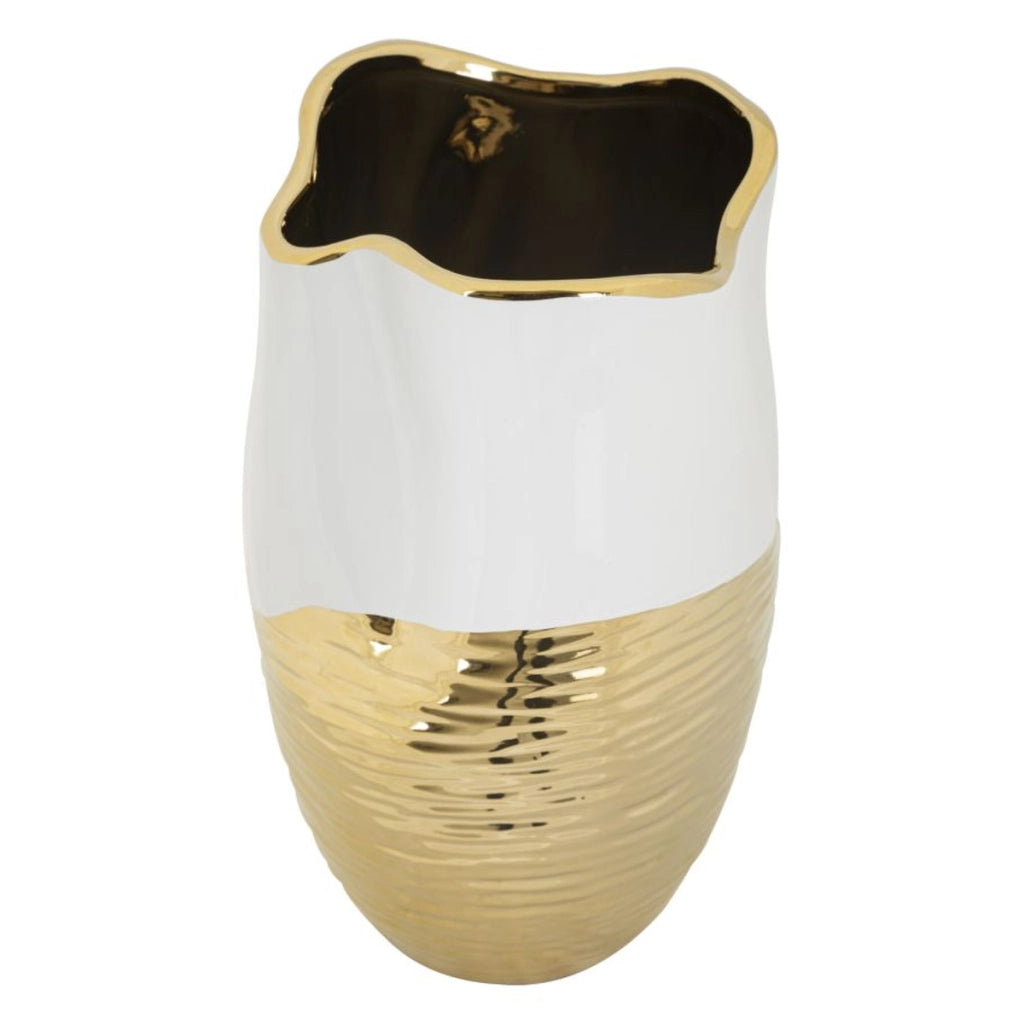 Vaso Decorativo VKH631, Oro, Ceramica, 20x20x35 cm