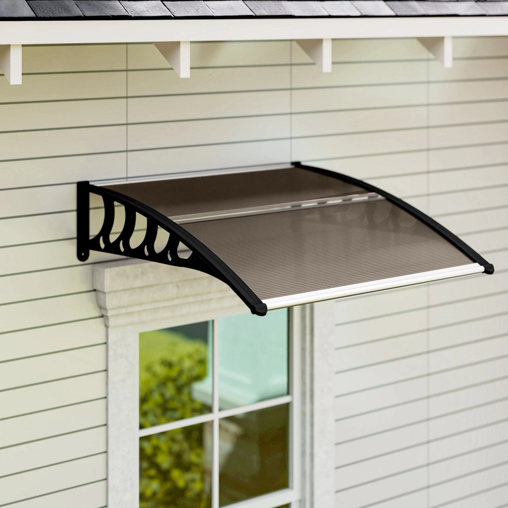 Tettoia Esterna in Policarbonato ¨C zephmum ¨C Marrone 103x96.5x27cm