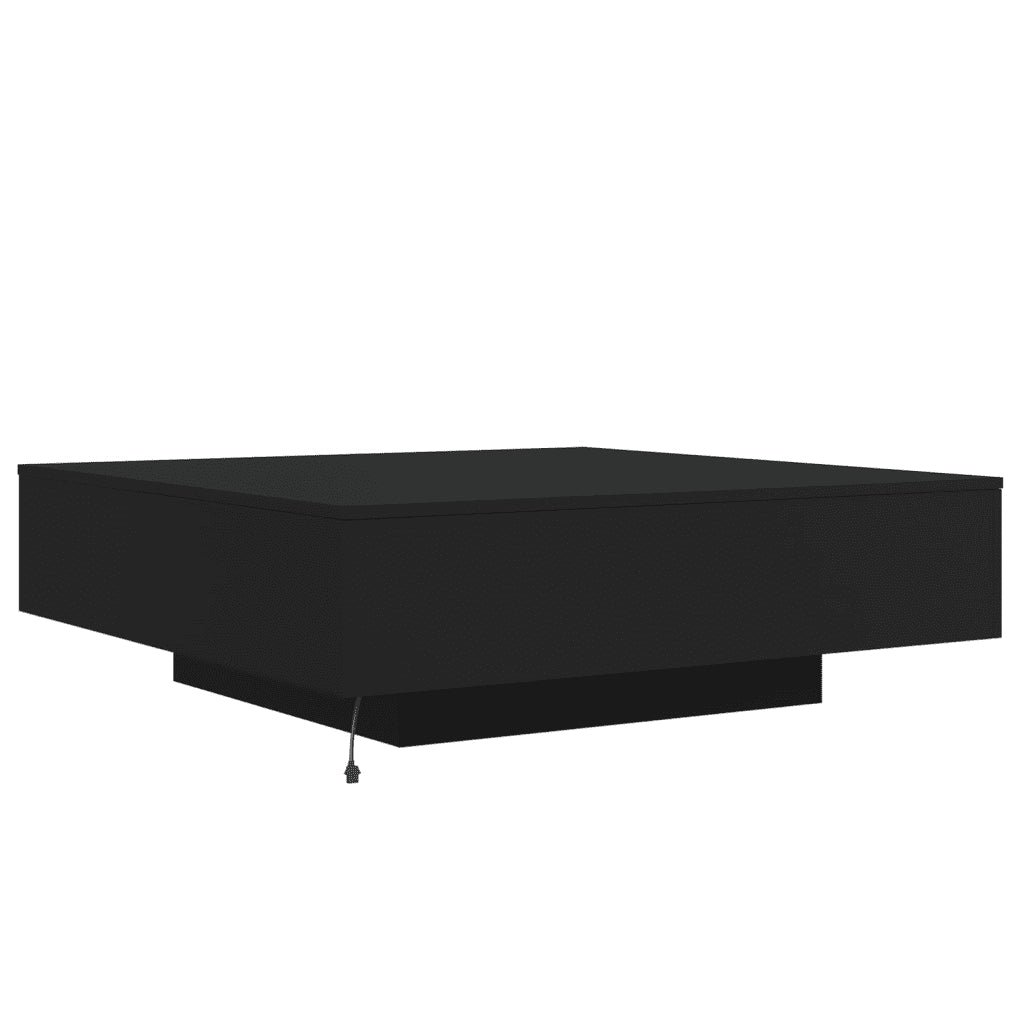 Tavolino da salotto | Tavolino da caff¨¨ | Tavolino da Soggiorno con Luci LED Nero 100x100x31 cm
