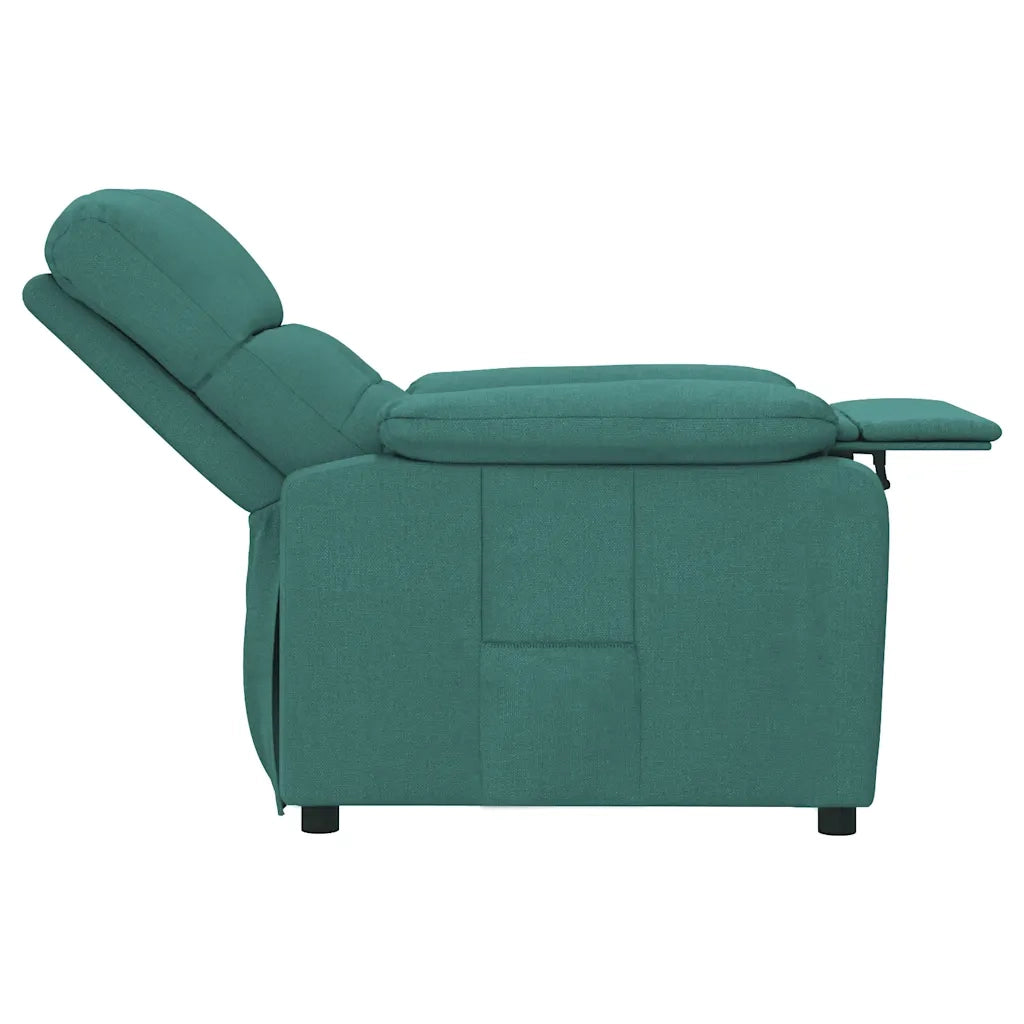 Poltrona | Sedia Relax Reclinabile in Tessuto Verde Scuro