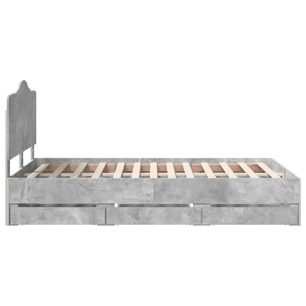 Struttura del letto con cassetto Grigio Cemento 135 x 190 cm 3413425