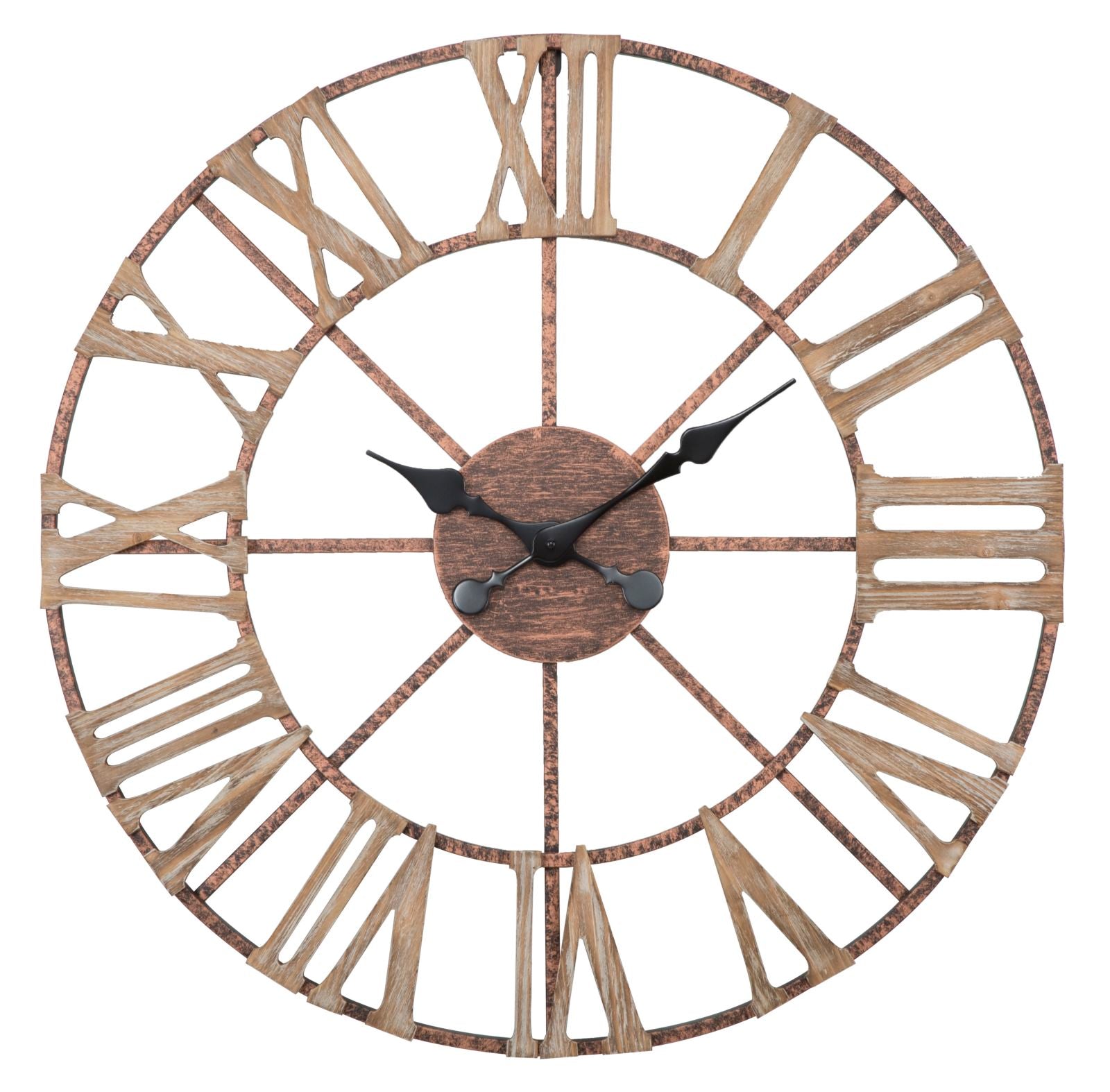 Orologio da Muro Plus Ø71,5x4 cm in Ferro e MDF Marrone