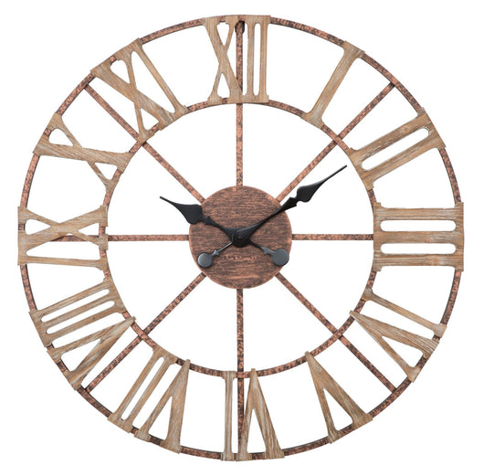 Orologio da Muro Plus Ø71,5x4 cm in Ferro e MDF Marrone