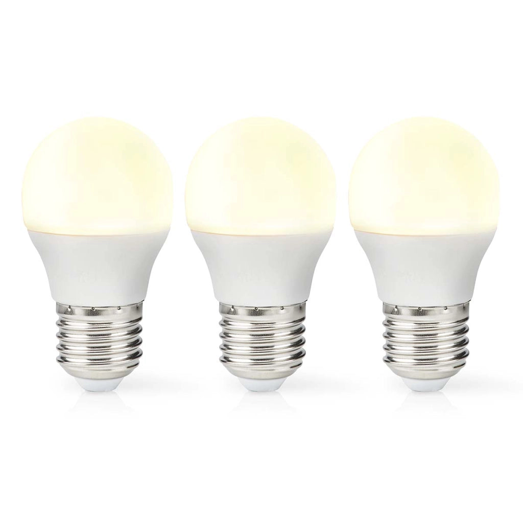 Confezione da 3 lampadine LED 4,9 W E27 G45 470 lm smerigliato stile retrò Bianco Nedis