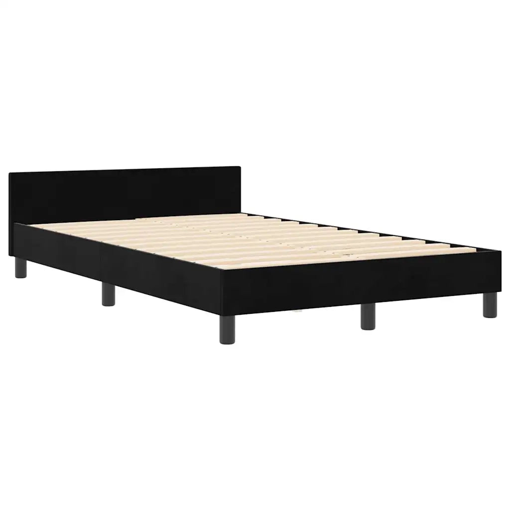 Letto a molle con testiera Nero 120 x 200 cm Velluto 3344863