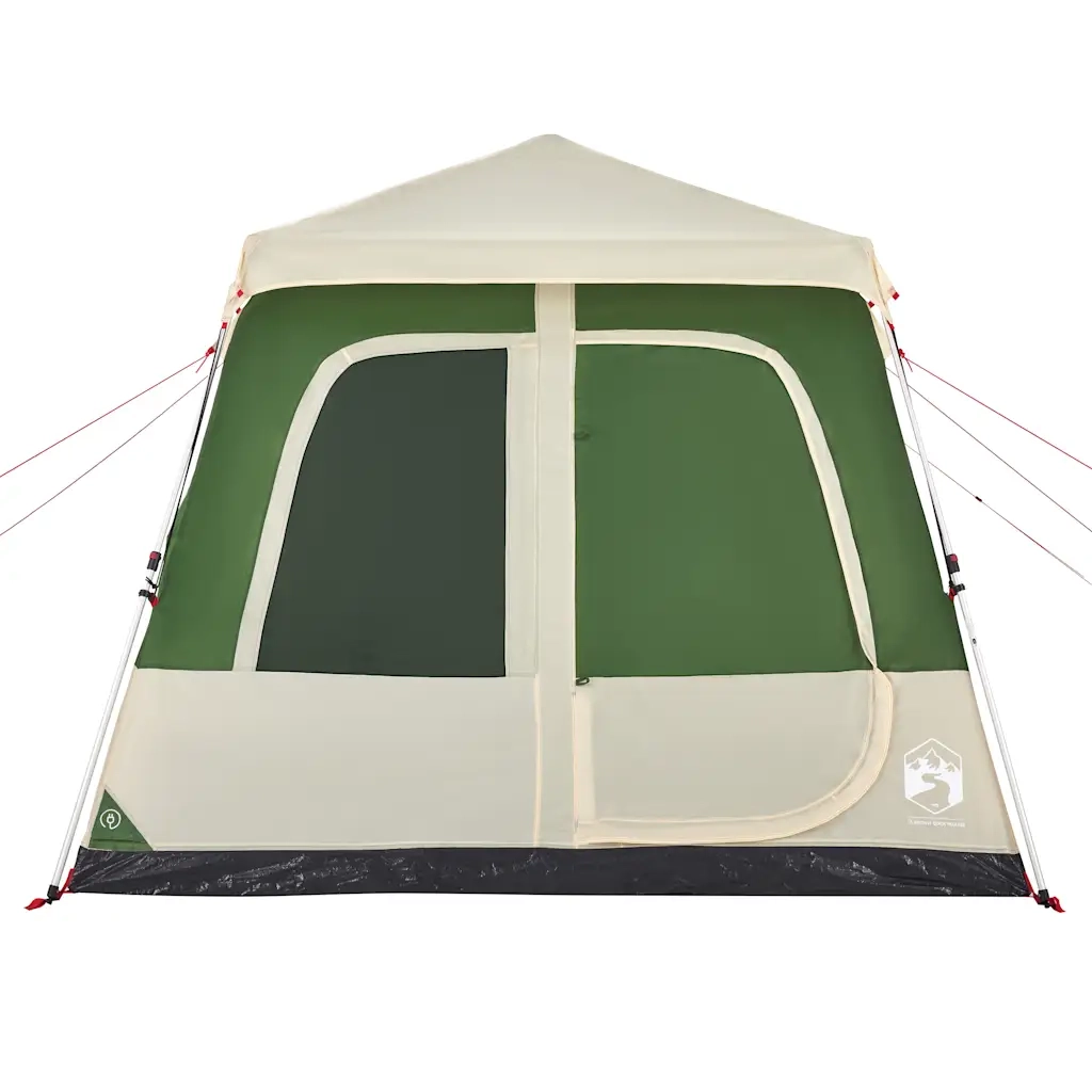 Tenda Familiare a Cupola 8 Persone-Tenda da campeggio Verde a Rilascio Rapido