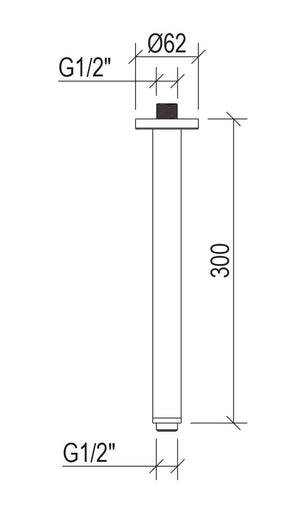 Braccio Doccia a Soffitto Lungo 30 cm Tevere