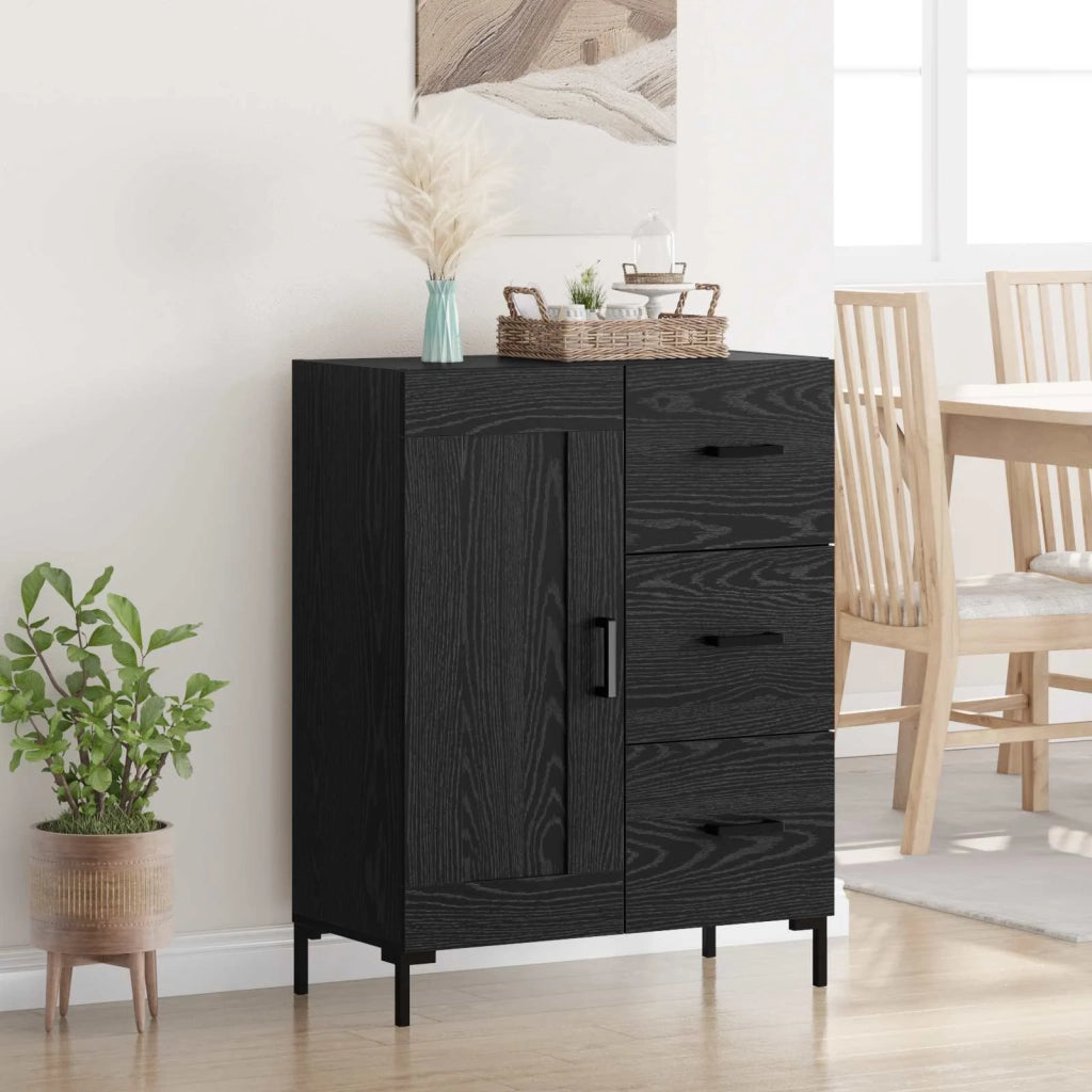 Credenza | Madia | Buffet da pranzo | Armadio da pranzo Rovere nero 69.5 x 34 x 90 cm Legno multistrato
