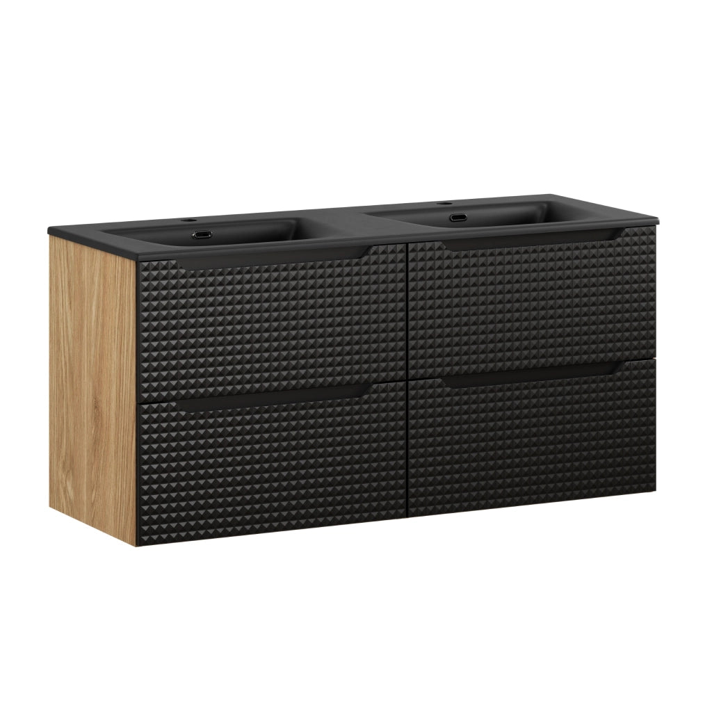 Set mobili bagno 120 cm con lavabo per mobile SKY Luxor Black 120 x 1401 x 46 cm
