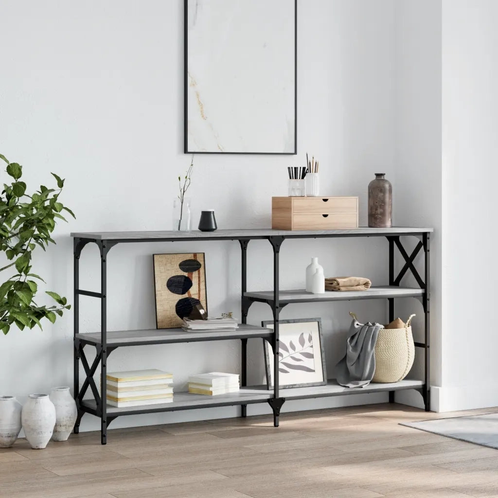 Tavolo Consolle Grigio Sonoma 150x29x76,5 cm Legno Multistrato 835472