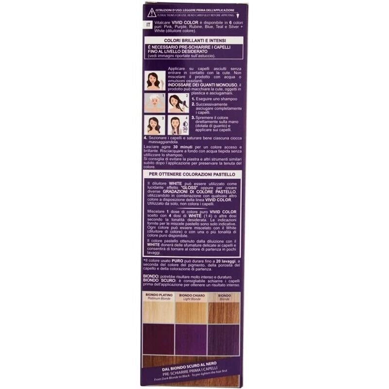 VITALCARE TINTA SEMIPERMANENTE PROFESSIONALE PER CAPELLI MORBIDI IDRATATI E LUMINOSI IN COLORE PURPLE 100 ML