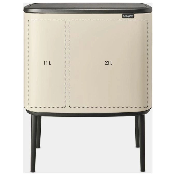 Brabantia 201585 Bo Touch Bin Pattumiera Raccolta Differenziata 2 Scomparti 34 L Soft Touch colore Beige