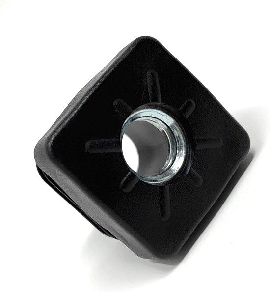 Stopper per tubo quadrato - 4 pezzi - Nero - M10 - per pavimenti vari - per mobili - per tubi 25x25 mm