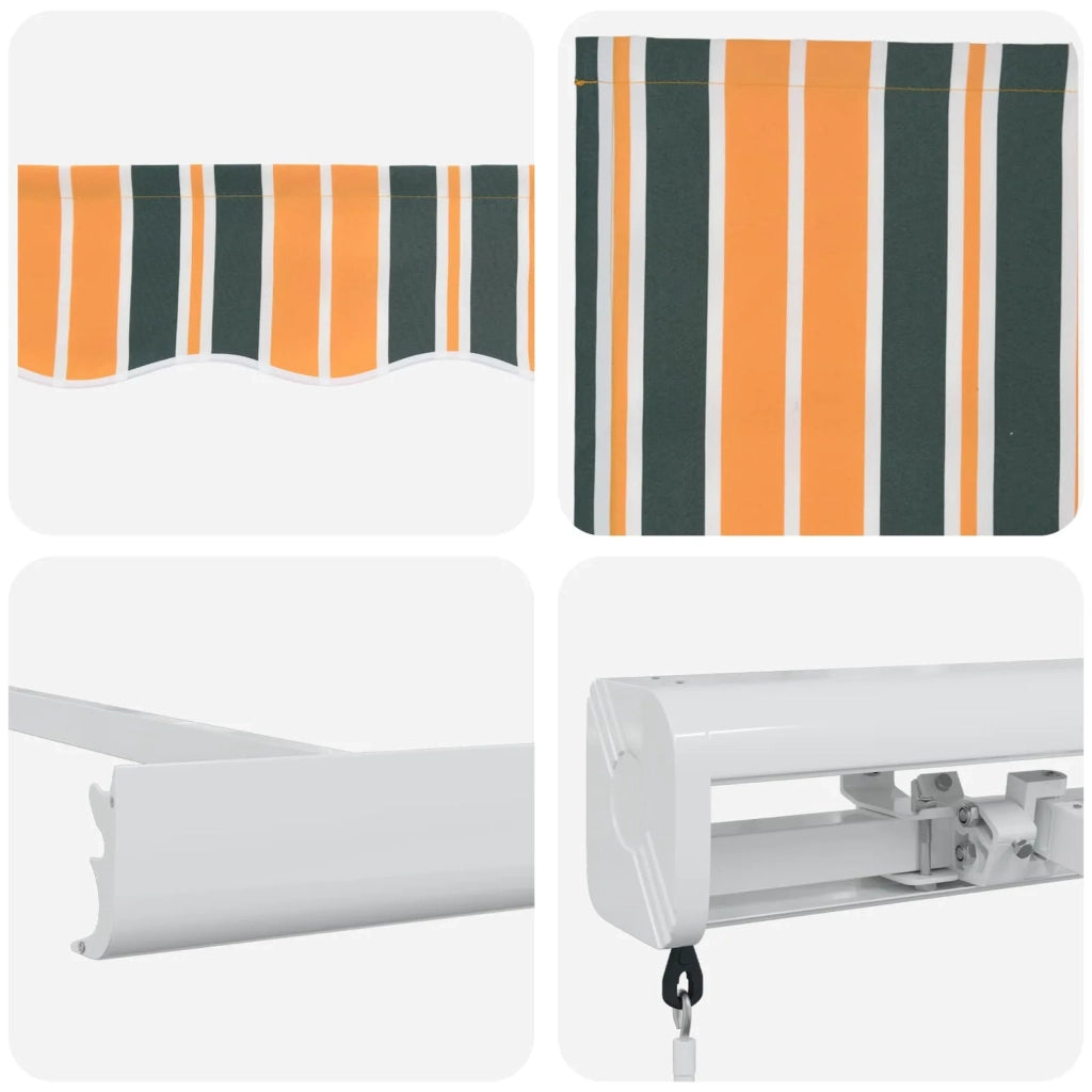 Tenda Retrattile Verde e Giallo 300 x 250 cm Tessuto e Metallo 3330171