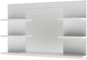 Specchio contenitore bagno Wilbur, Bianco, 78 x 50 cm con ripiani