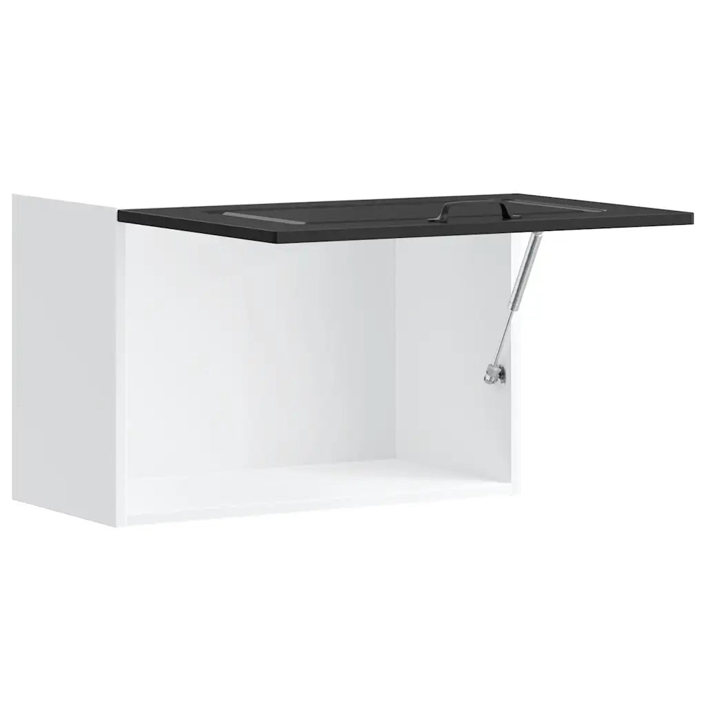 Pensile da Cucina-Mobile Cucina da Parete Kalmar Nero in Legno Multistrato 701410