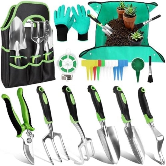 Set di Giardinaggio con Tasca da Portare - 6 Set di Attrezzi Vari per la Manutenzione delle Piante