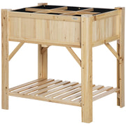 LETTO PER ORTO RIALZATO CON 6 SCOMPARTI IN LEGNO DI ABETE, 78.5X58X81CM