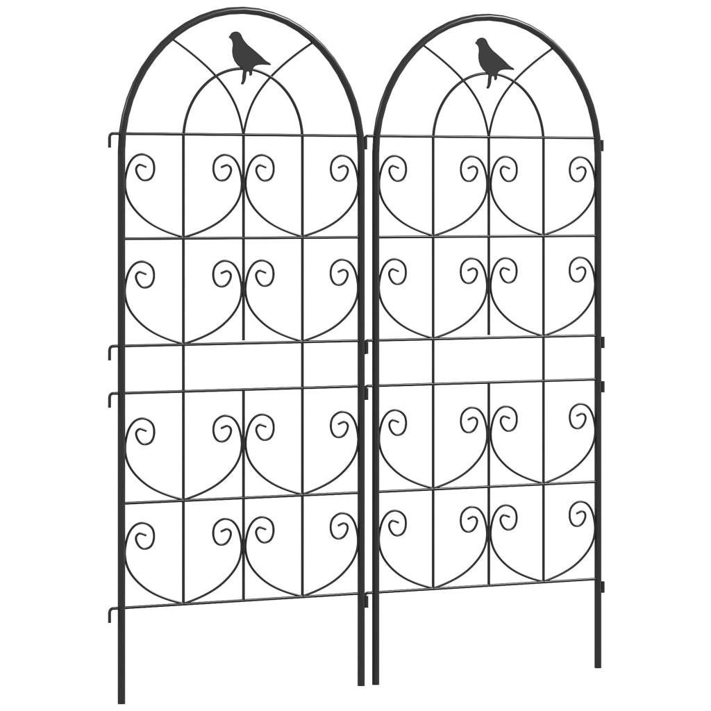 SPALLIERA Set da 2 pezzi 50x120 cm Metallo Nero per piante rampicanti
