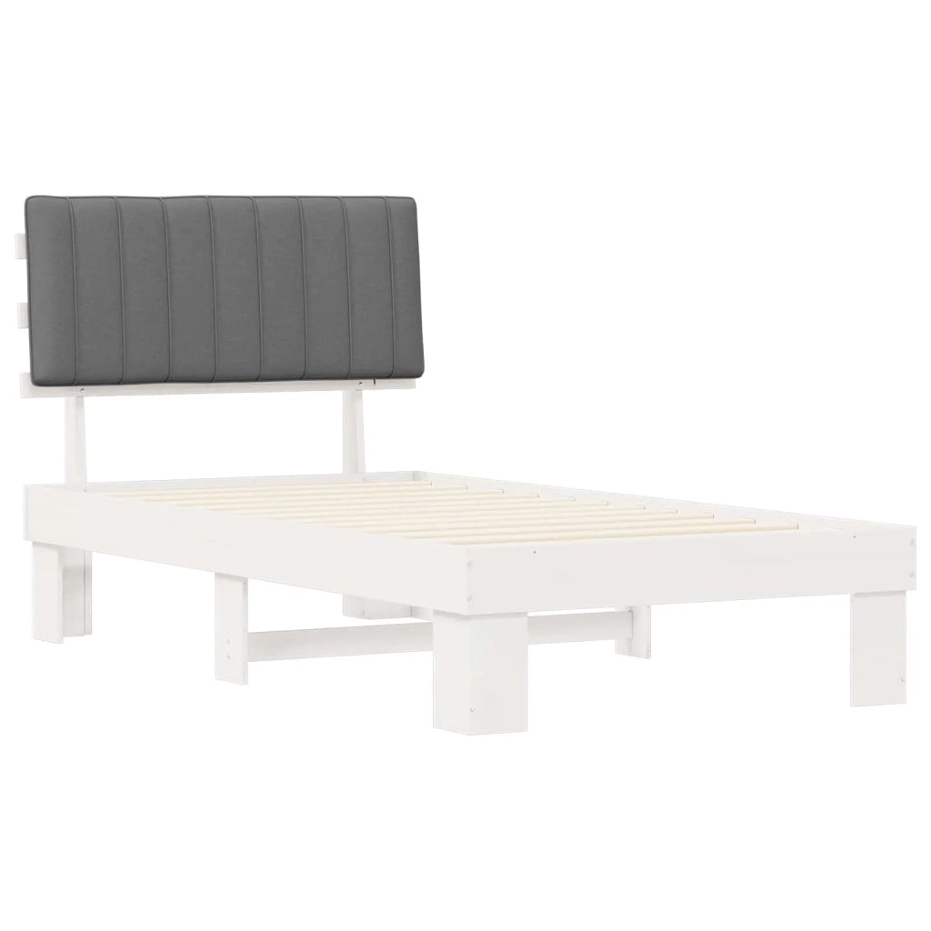 Letto con Testiera Rivestita Grigio chiaro 100 x 200 cm 877513