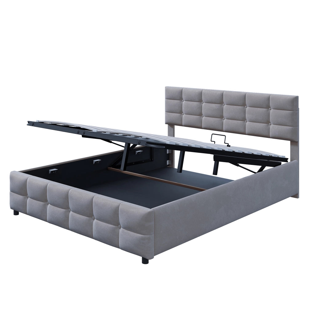 letto imbottito velluto olandese grigio 180 x 200 cm