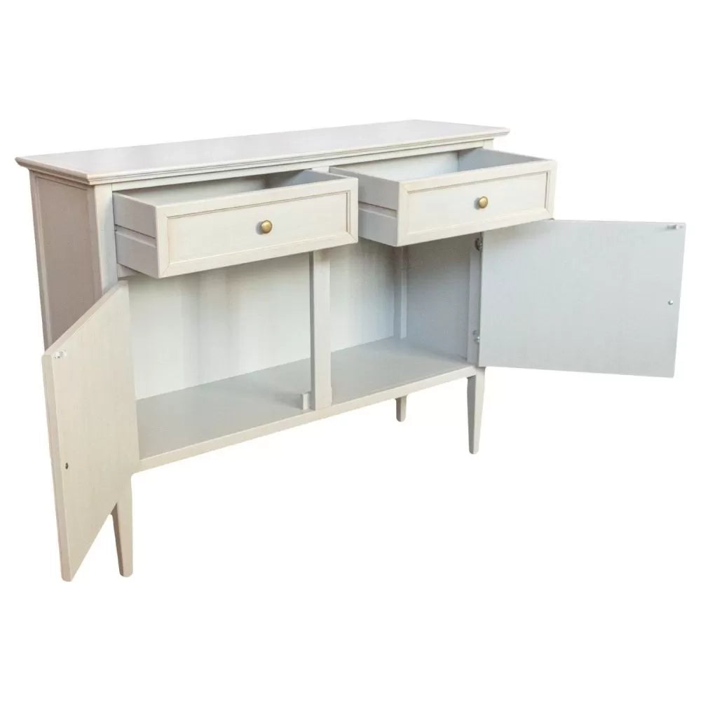 Madia credenza 2 porte 2 cassetti legno shabby grigio anticato 110x35x83 - Mobili 2G
