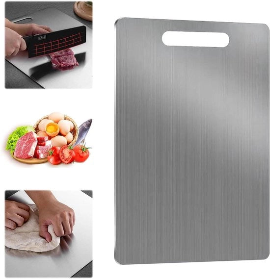 Snodo doppio in acciaio inossidabile - Piatto di cottura - Piatto in titanio - Piatto per pasta - Piatto per cottura - Piatto per impastare - Cucina (30 x 20 cm)