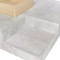 Tavolino da soggiorno, con scatola portaoggetti estraibile, 72×72×30 cm, Grigio