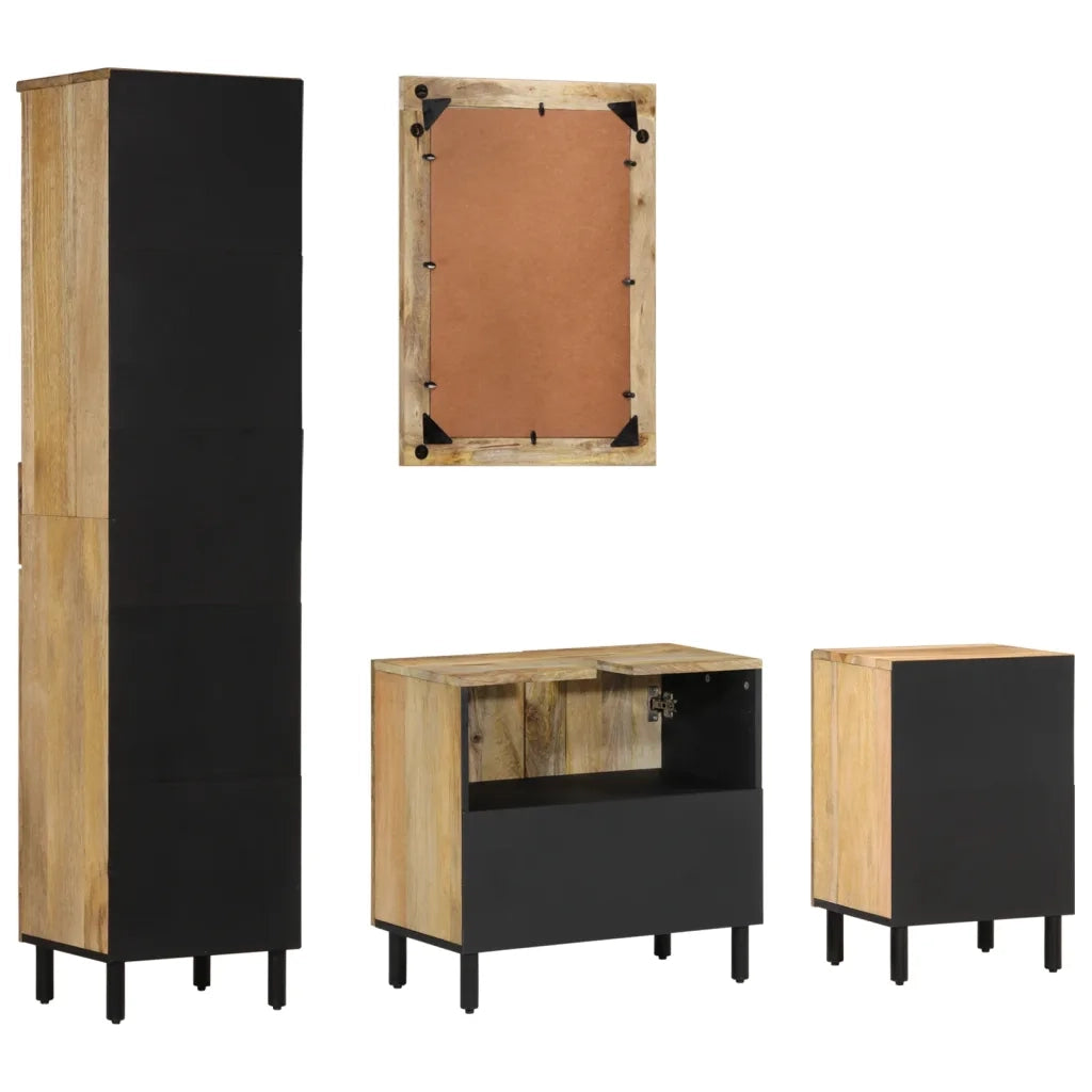 Set Mobili da Bagno 4 pz in Legno Massello di Mango 3206315