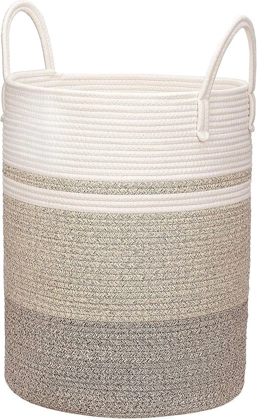 Wastino grande, grande cestino di canna con maniglie, 50 cm x 38 cm, cestino da letto, cestini per giocattoli, cestini per la biancheria, ideale per soggiorno, camera da bambini e camera da letto