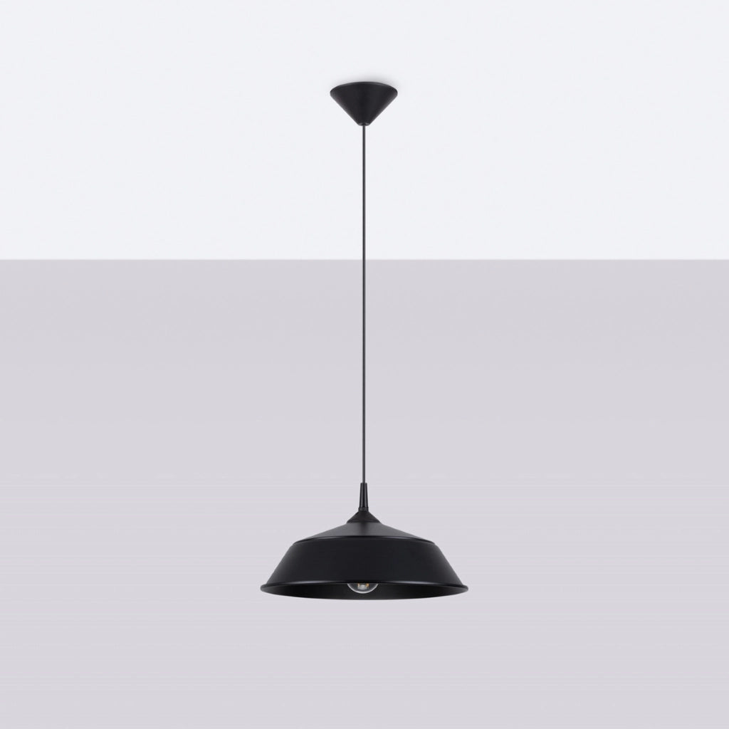 Lampada a sospensione cupola nera DAGMAR E27 Pure Lume