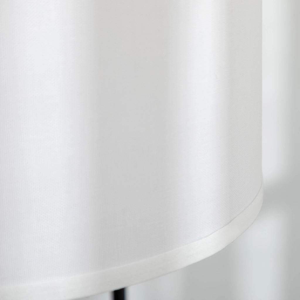 Lampada da Terra Moderna ¨C Xylo ¨C Acciaio Paralume Tessuto Effetto Lino 64x38x163.5cm Bianca Nera