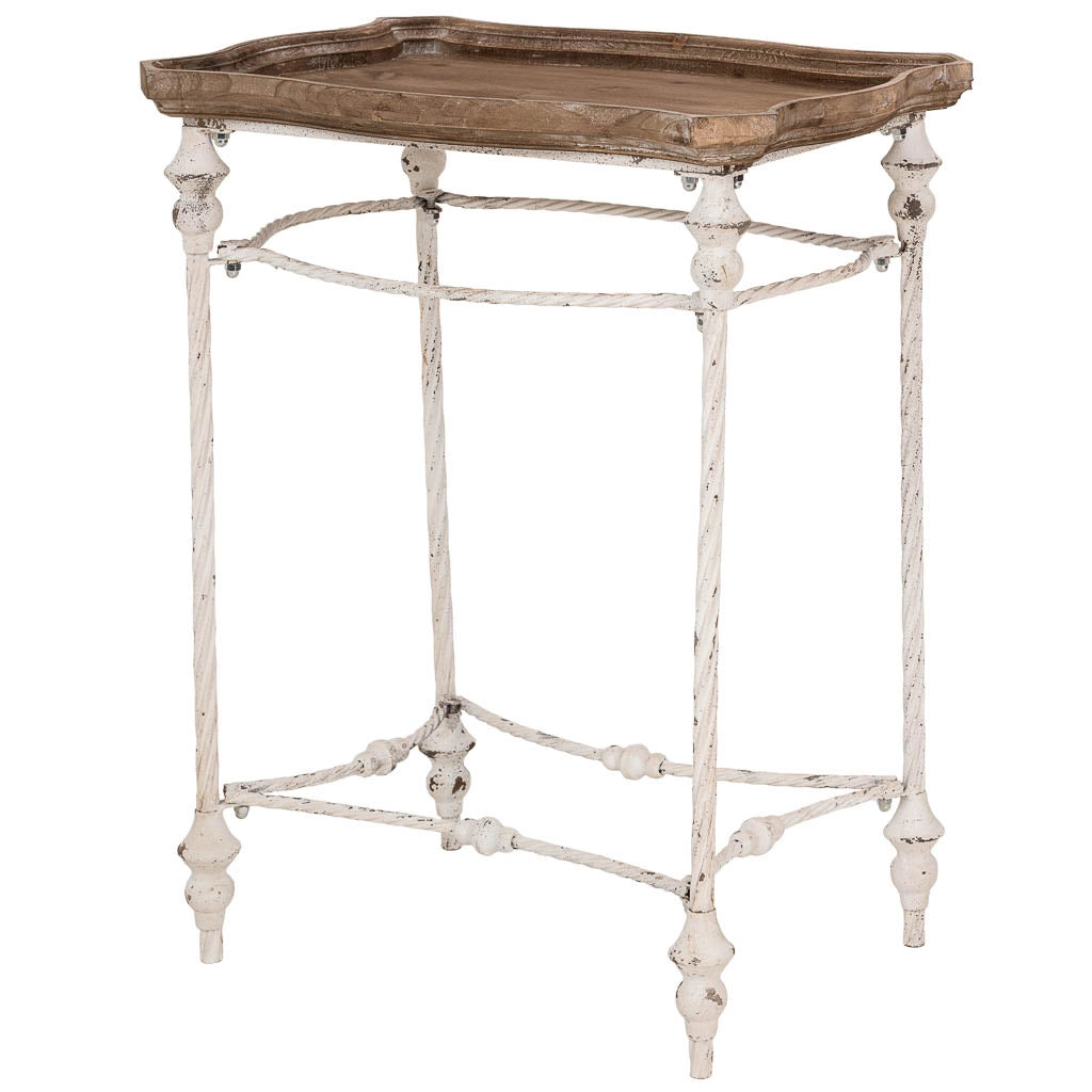 Tavolino laterale in legno marrone, 65x45x83 cm (altezza)
