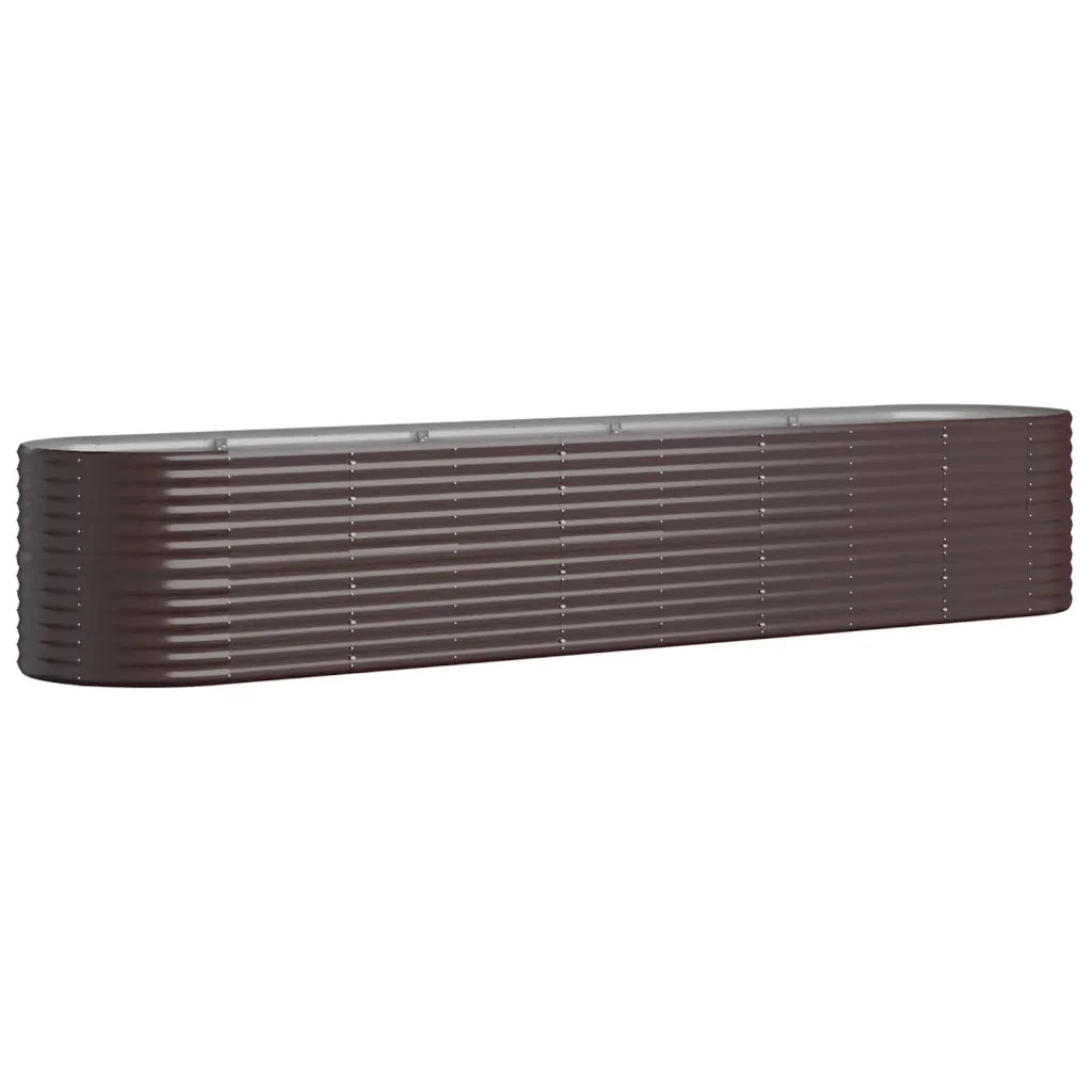 Letto Giardino Acciaio Zincato 368x80x68cm Marrone 318965