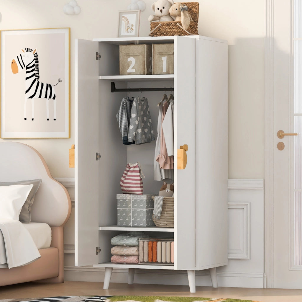 Armadio a 2 ante 70 x 55 x 170 cm in MDF; bianco