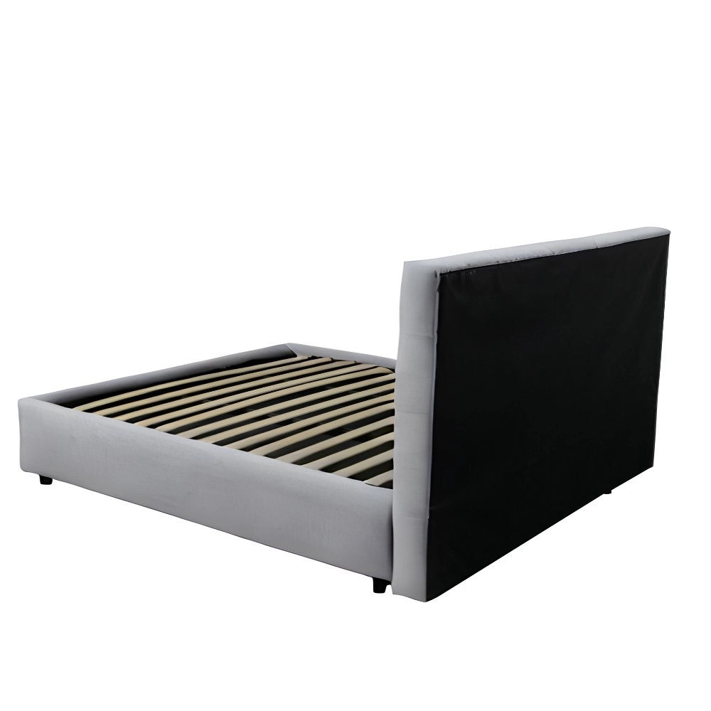 Letto francese con contenitore Ascoli 142x210x124H tessuto Enjoy colore grigio