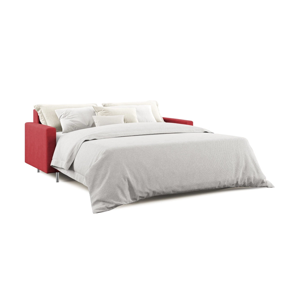 Megan Divano letto matrimoniale in microfibra smacchiabile T11 168 cm (mat. 120x197) rosso