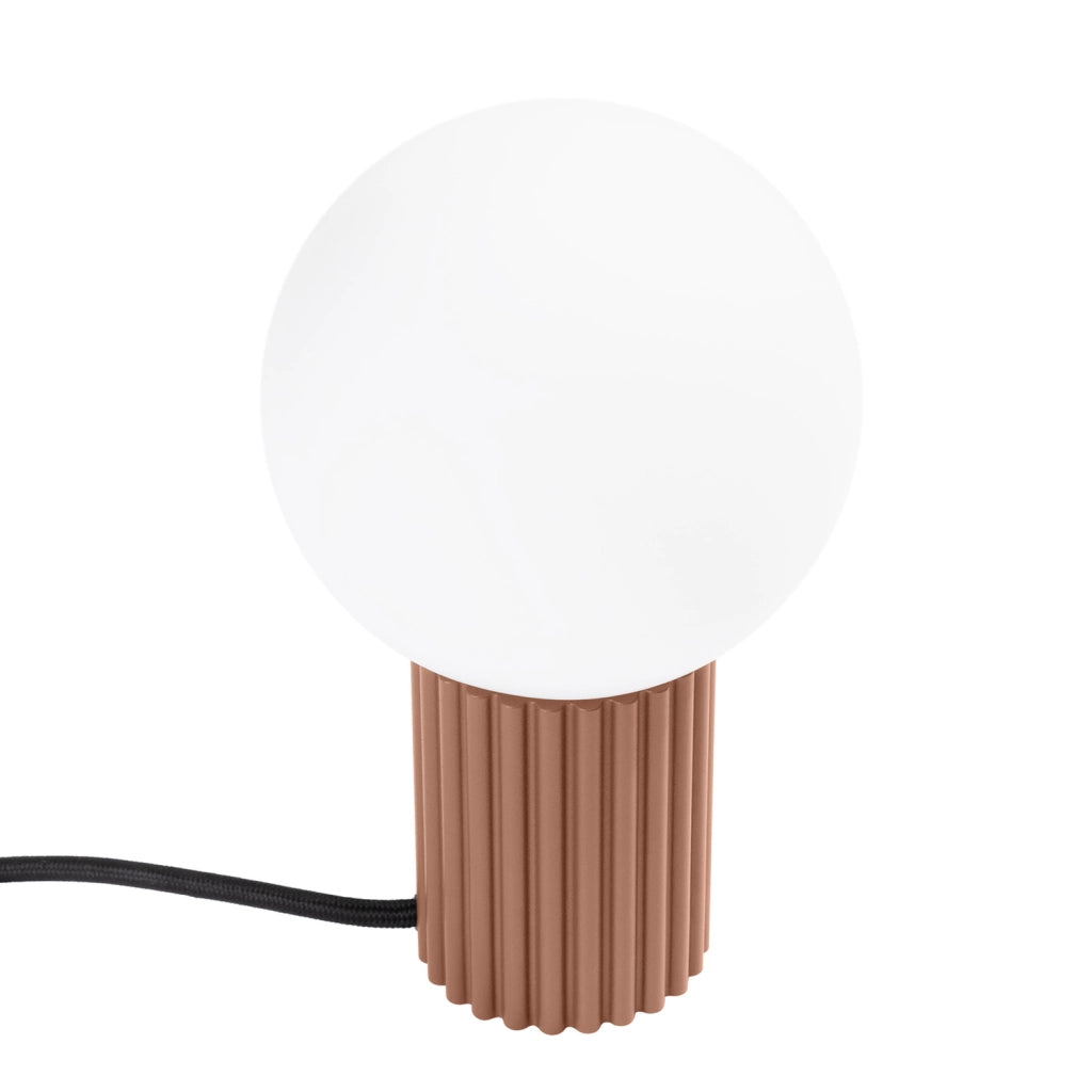Lampada da tavolo SFERA mocca sfera vetro bianco G9