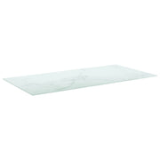 Piano Tavolo Bianco 100x50 cm 6mm Vetro Temperato Design Marmo 322258